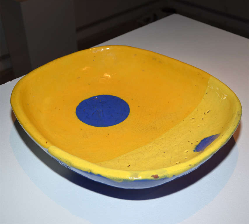 Glazed Rare Ceramic Bowl by Jean Mégard, Biot, 1957 For Sale