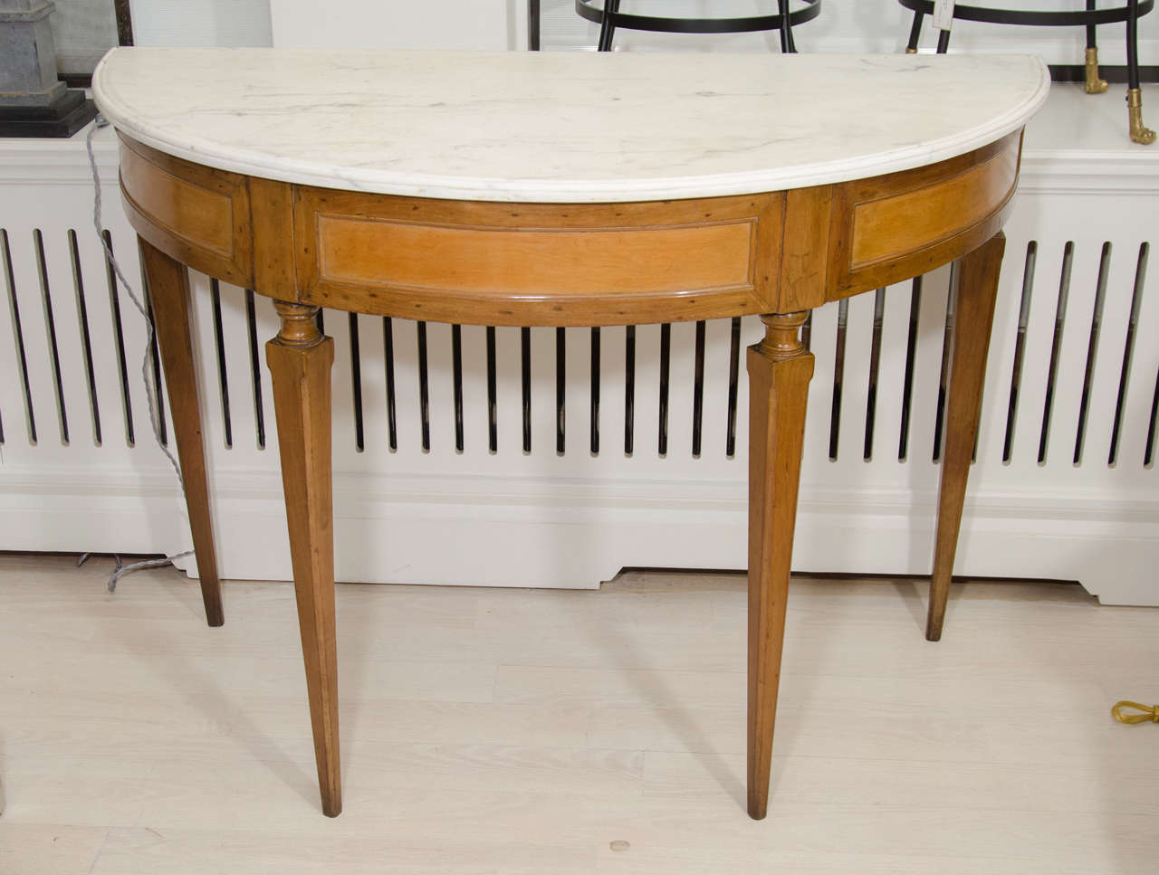Cherry and Marble Demi-Lune Console