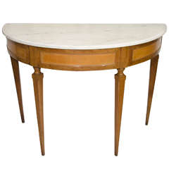 Cherry and Marble Demi-Lune Console