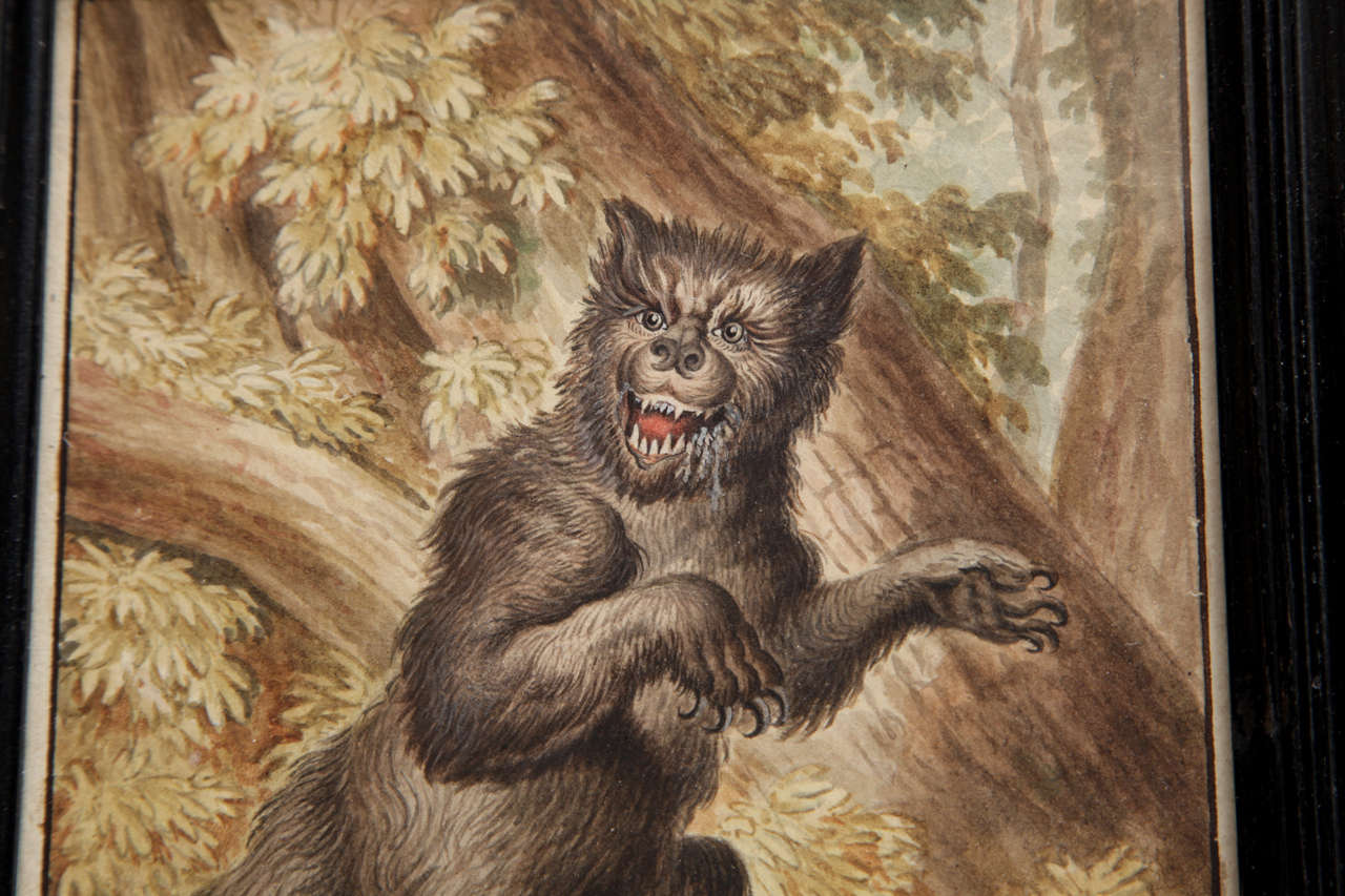An Early 19th Century Watercolor of a Growling Bear 2