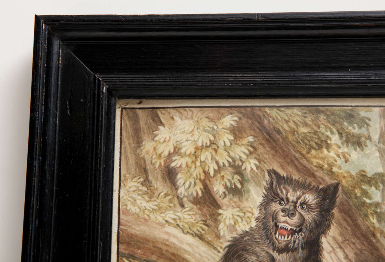 An Early 19th Century Watercolor of a Growling Bear 4