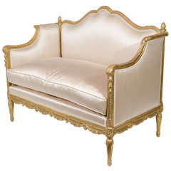 A Fine Antique Rare & Important Louis XVI Gilt Wood sofa, ca.1790