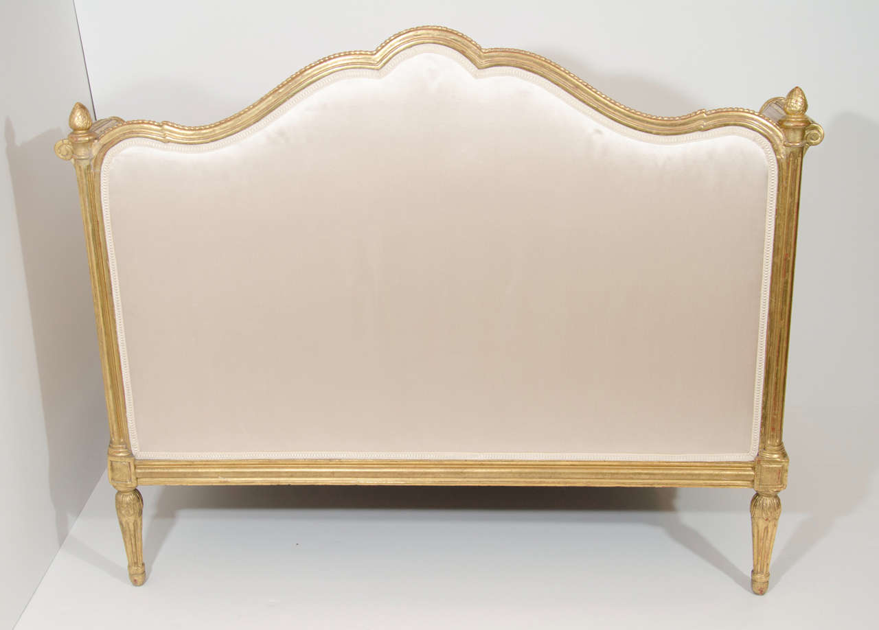 19th Century Antique French Louis XVI Style Carved Giltwood Loveseat