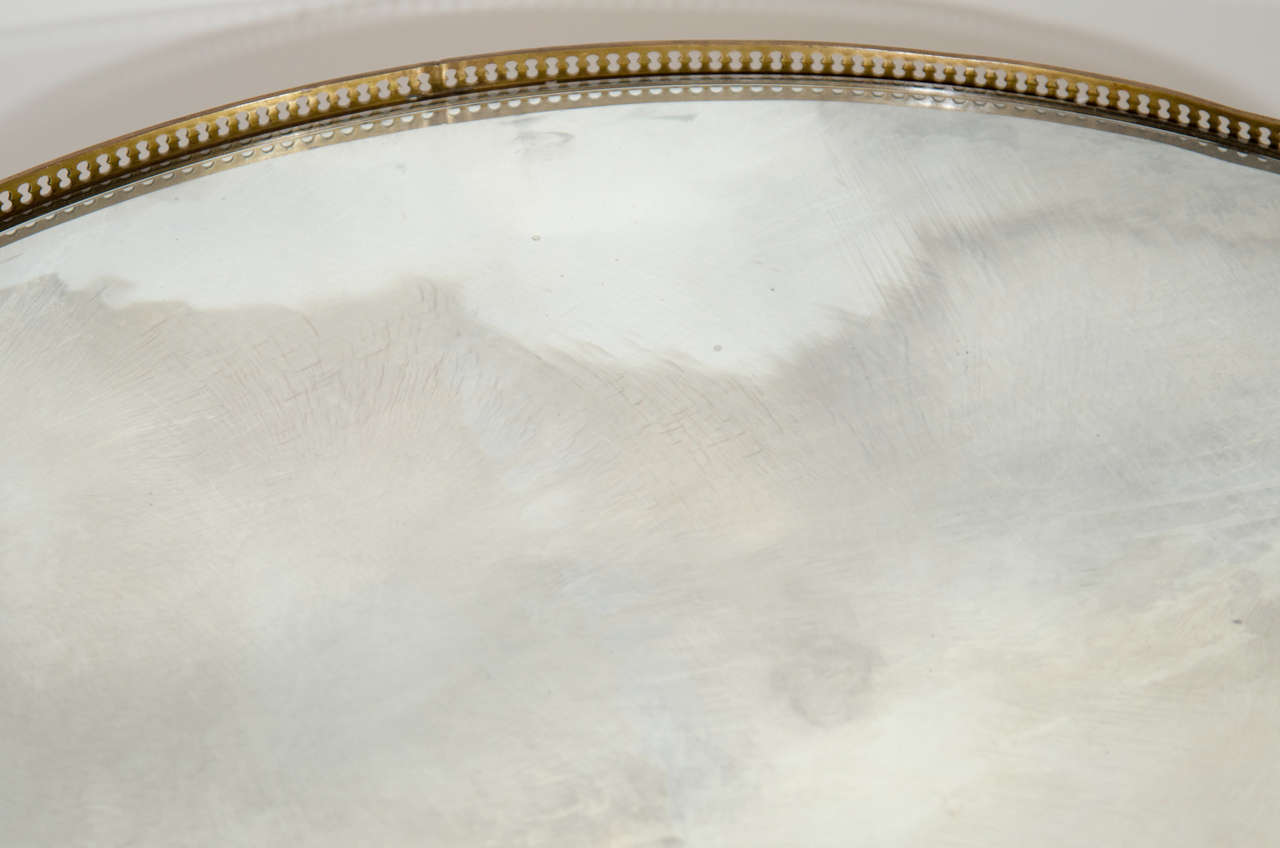 Antique French Louis XVI Style Gilt Bronze Mirror Top Coffee Table Circa 2000 In Good Condition In New York, NY