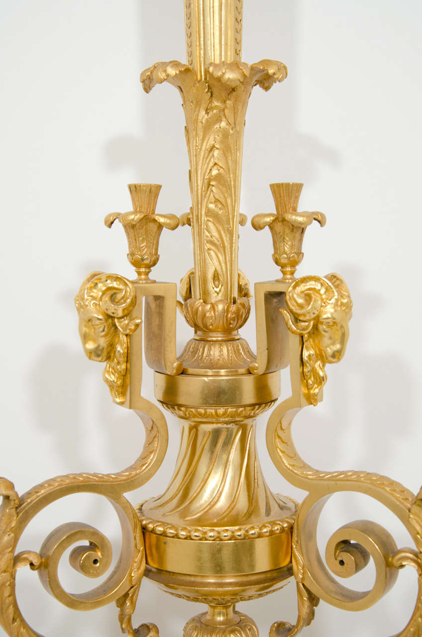 Superb Antique French Louis XVI Style Gilt Bronze Figural Floor Lamp For Sale at 1stDibs