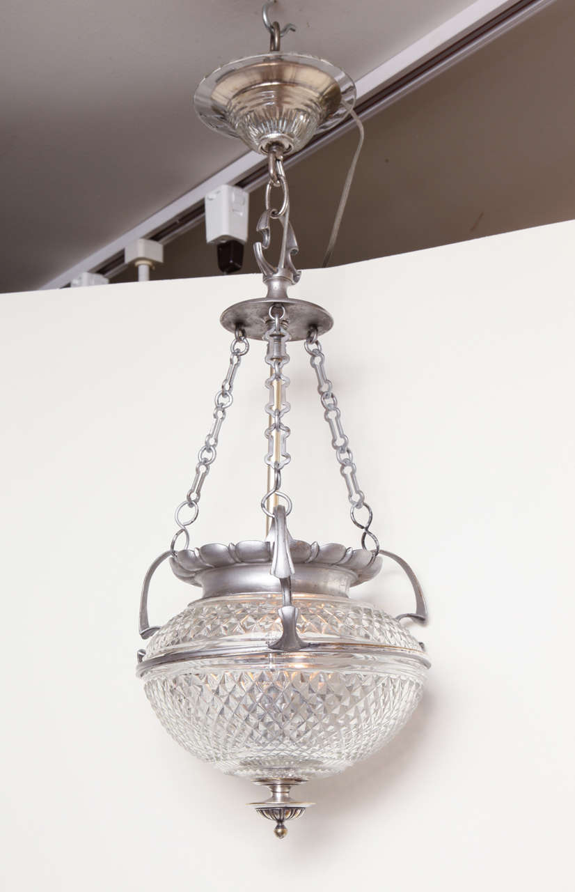 An English Regency-style Cut Crystal Ceiling Light