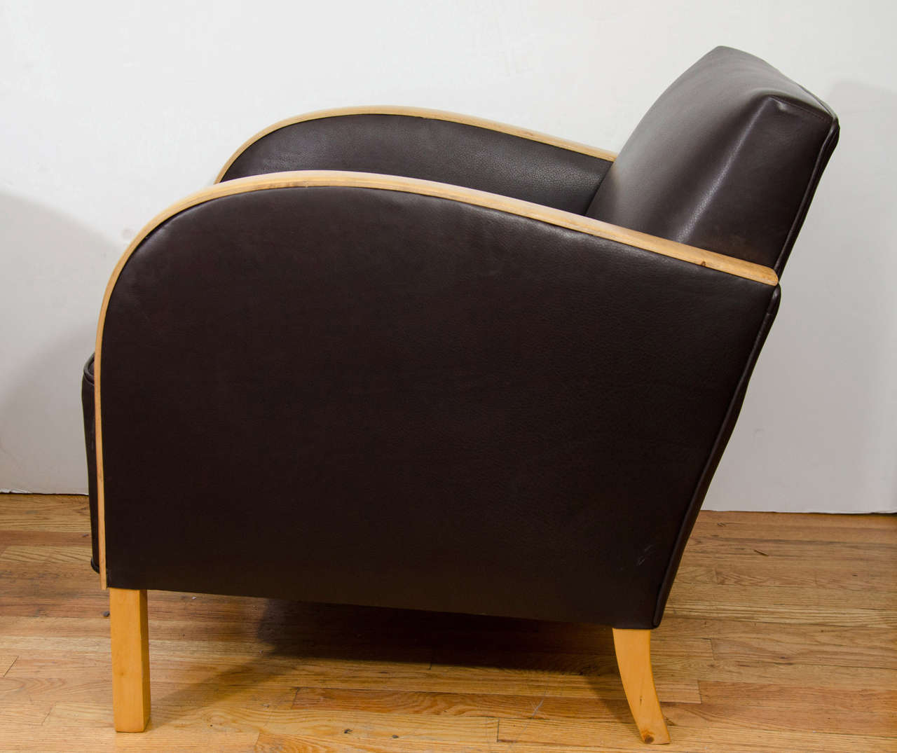 Art Deco Club Chairs in Motorcycle Leather In Excellent Condition For Sale In New York, NY