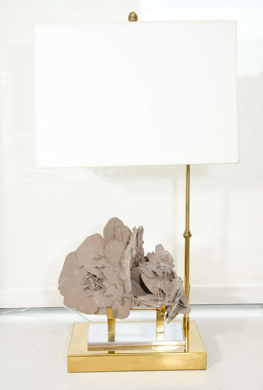 Willy Daro Specimen Stone 'Rose Sandstone' Table Lamp
