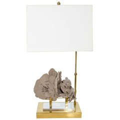 Willy Daro Specimen Stone 'Rose Sandstone' Table Lamp