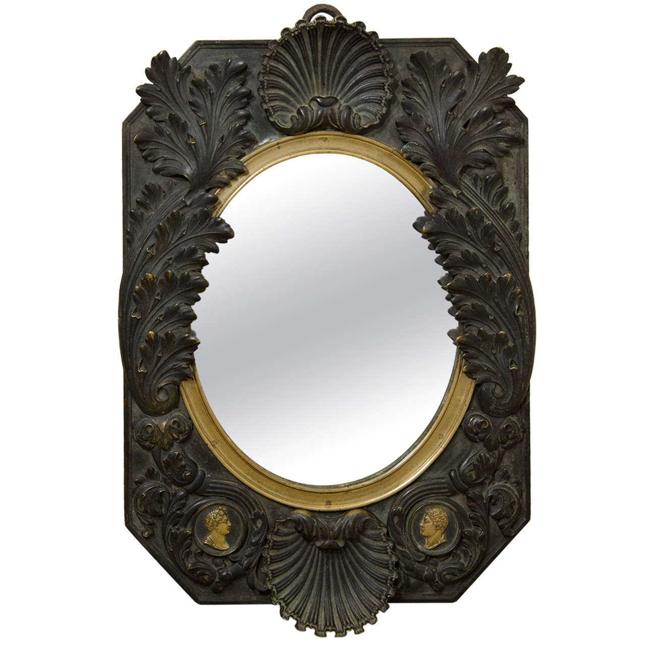 French Empire Bronze Mirror For Sale
