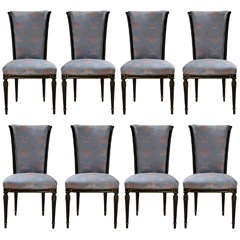 Set of 8 Dining Side Chairs in the Style of Maison Jansen