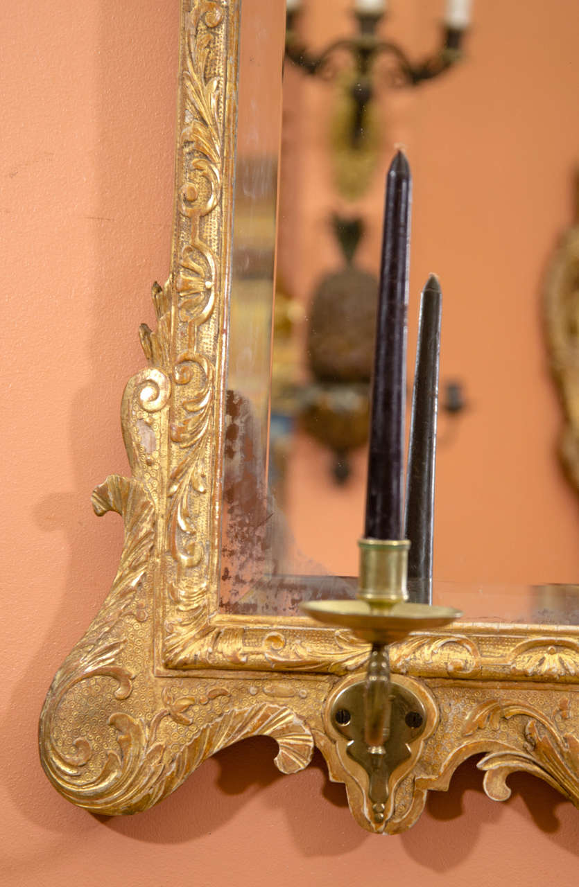 18th Century and Earlier Pair of George II Scroll Top Mirrors