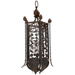 French Wrought Iron Chandelier, 19th Century