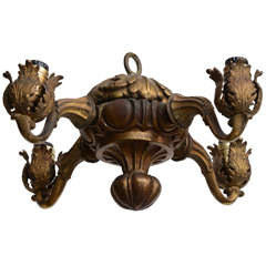 Antique French Bronze Petite Chandelier, 19th Century