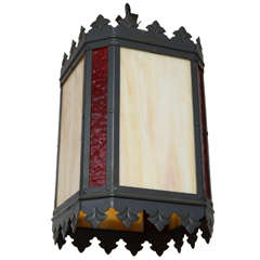 American Slag Glass Lighting Fixture, Circa 1900