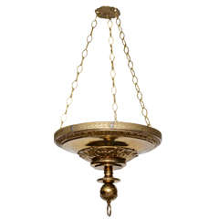 French Bronze Dish Style Chandelier, 19th century