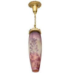 Rare & Important Galle Hanging Fixture, Signed, 19th Century
