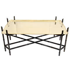 Vintage Brass Reproduction Tray Table by Yale Burge, c. 1960
s