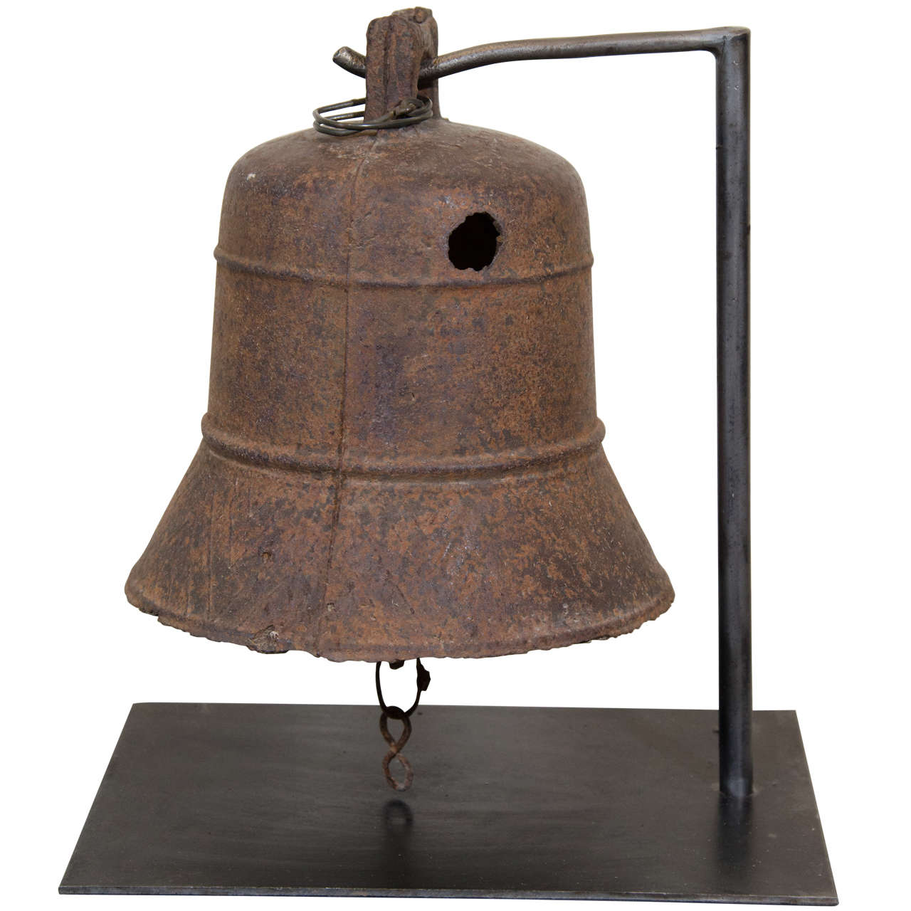 How do I hang a cast iron bell?