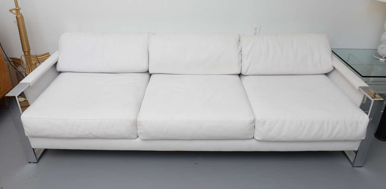 Schönes Sofa von Craft Associates aus Chrom, Vinyl und Palisanderholz. Das Sofa wurde Mitte der 1960er Jahre in den USA hergestellt.  Muss wiederhergestellt werden.