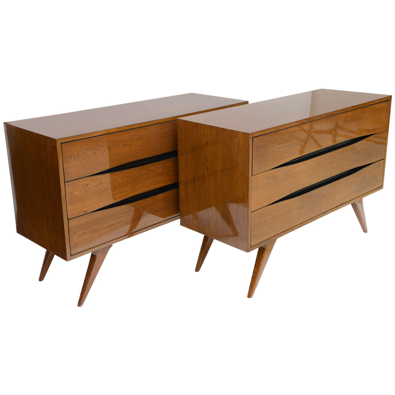 Fine Pair of Italian Modern Three-Drawer Commodes, Campo and Graffi Attributed For Sale