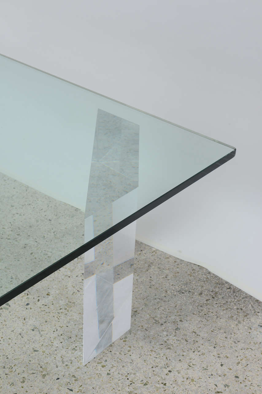Mid-Century Modern Lucite and Glass Top Coffee Table by Lion in Frost