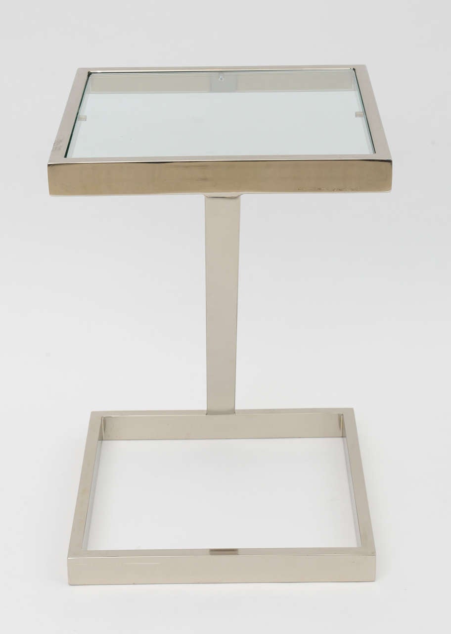 20th Century American Modern Chrome and Glass Side Table, Pace Collection For Sale