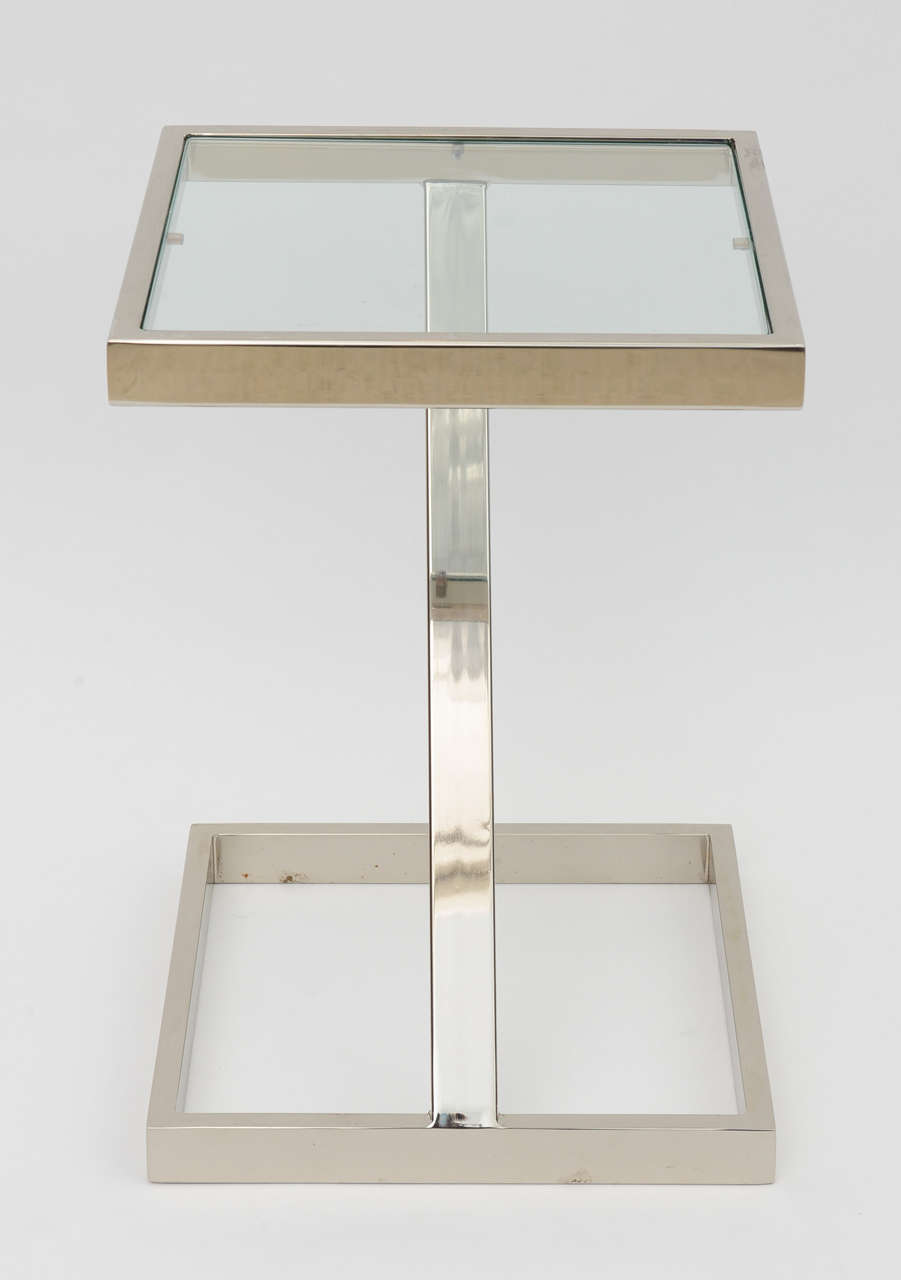American Modern Chrome and Glass Side Table, Pace Collection For Sale 2