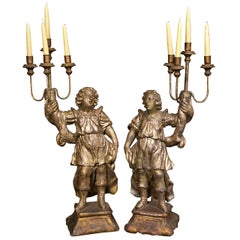 Italian Carved Gilt Candelabra