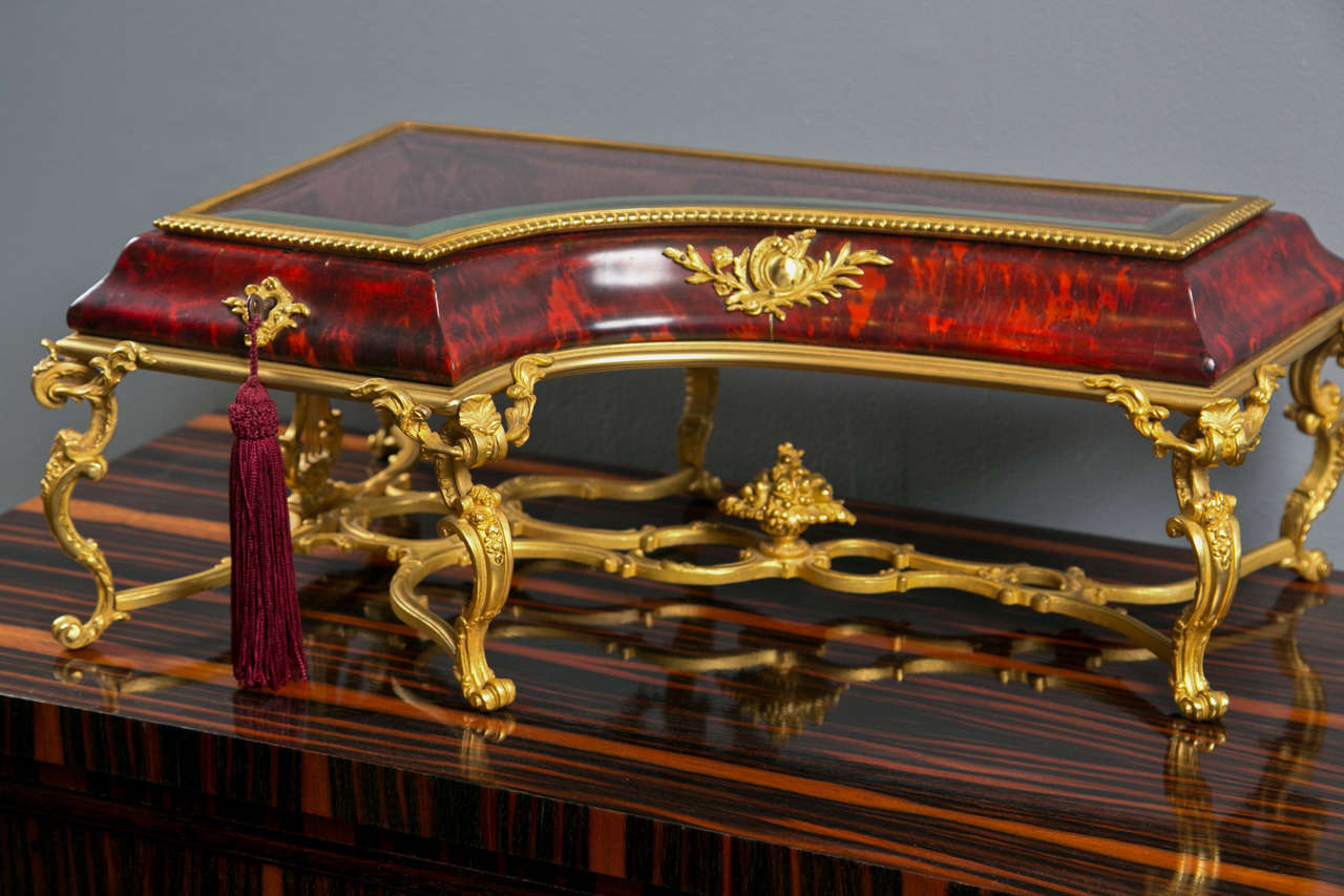Antique Tortoise Shell Piano Shape Table Top Vitrine 2