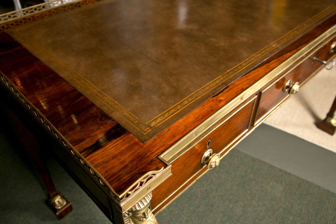 French Egyptian Revival Desk In Excellent Condition In Stamford, CT