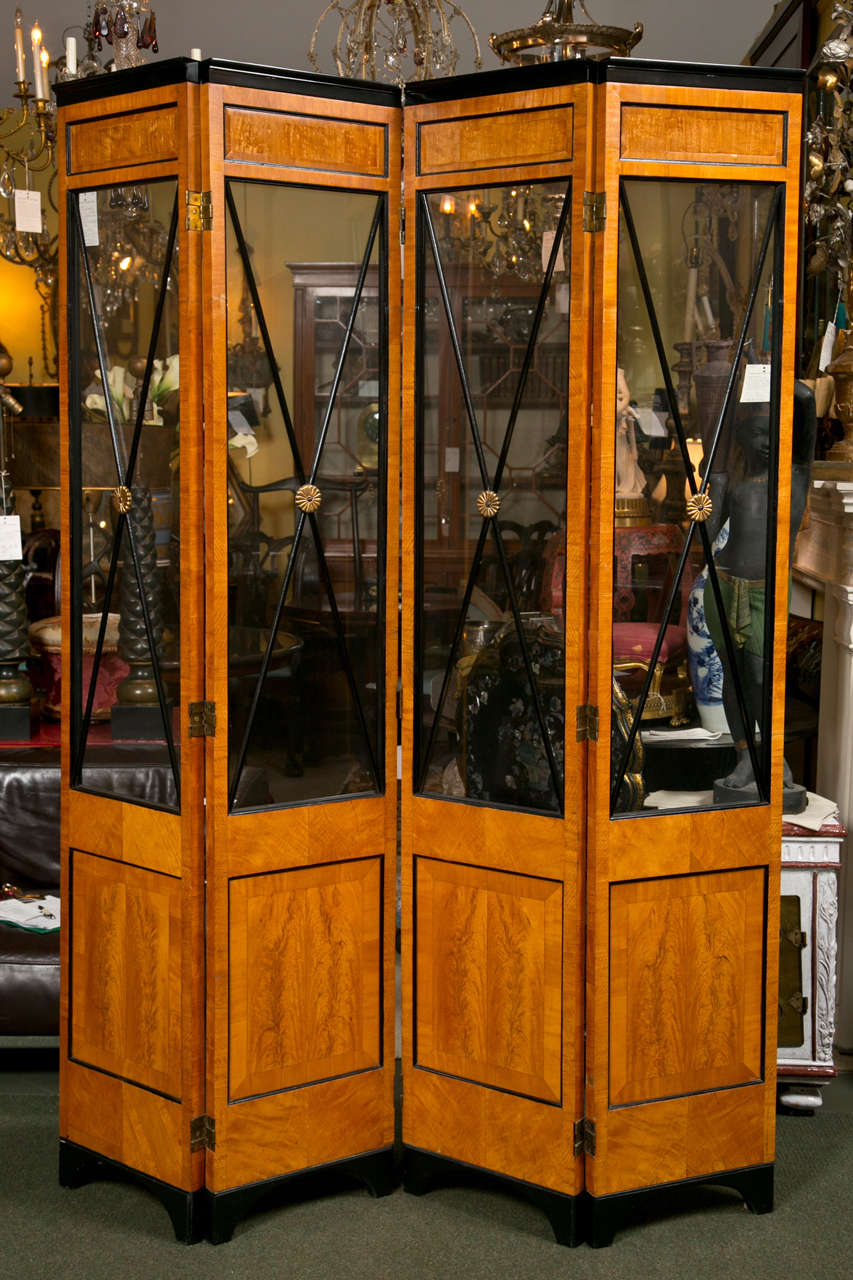 Satinwood Biedermeier Style Screen
