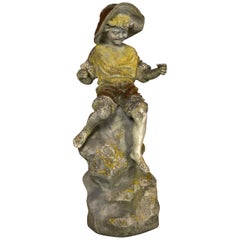Vintage Stone Statue of a Boy