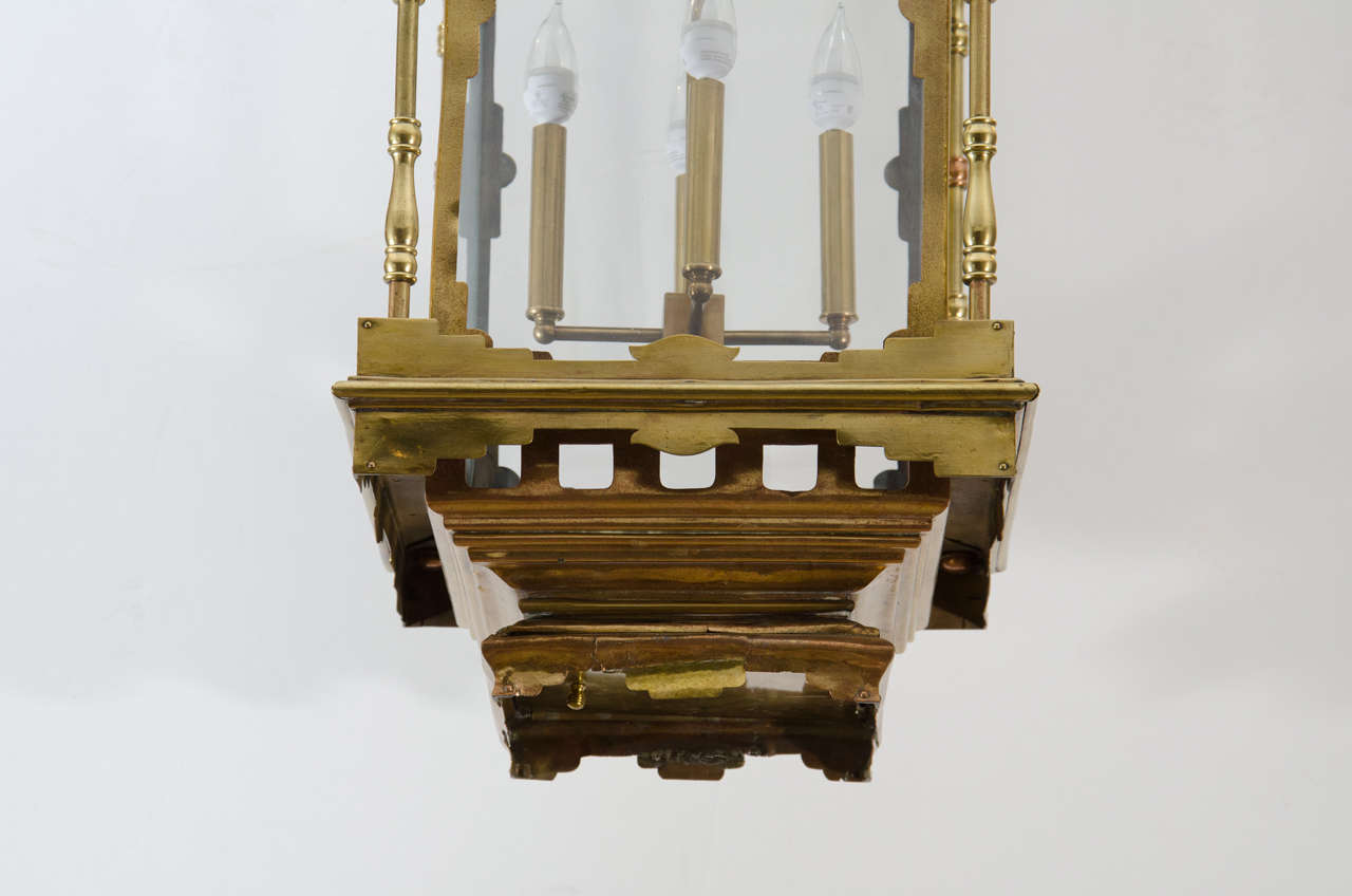 Antique Regency Brass Hall Lantern For Sale 1