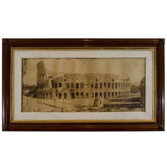 Rare Large Panoramic 19th Century Photograph of the Colosseum in Rome