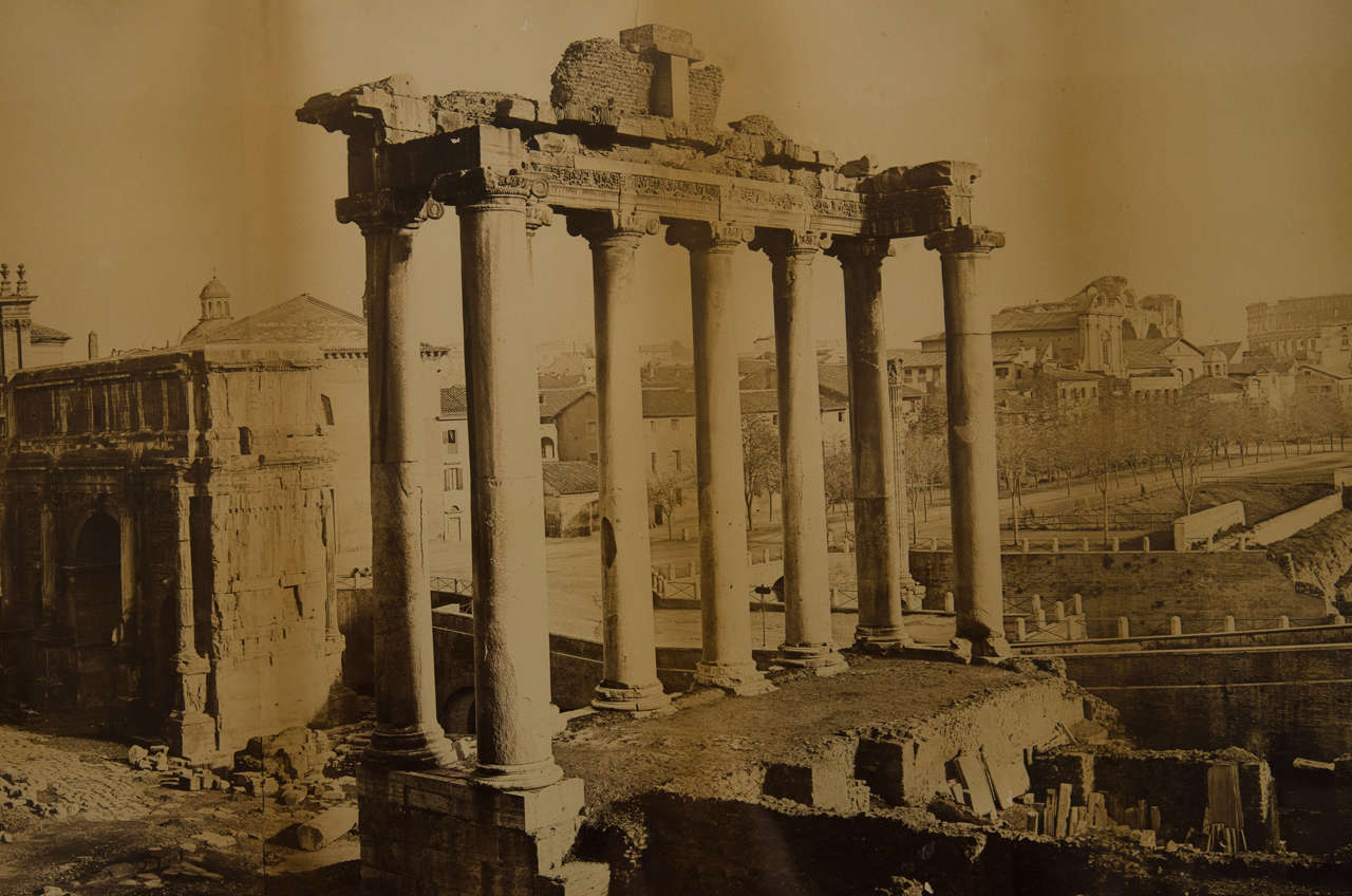 Grand Tour Rare Large 19th Century Photographic View of the Forum, Rome