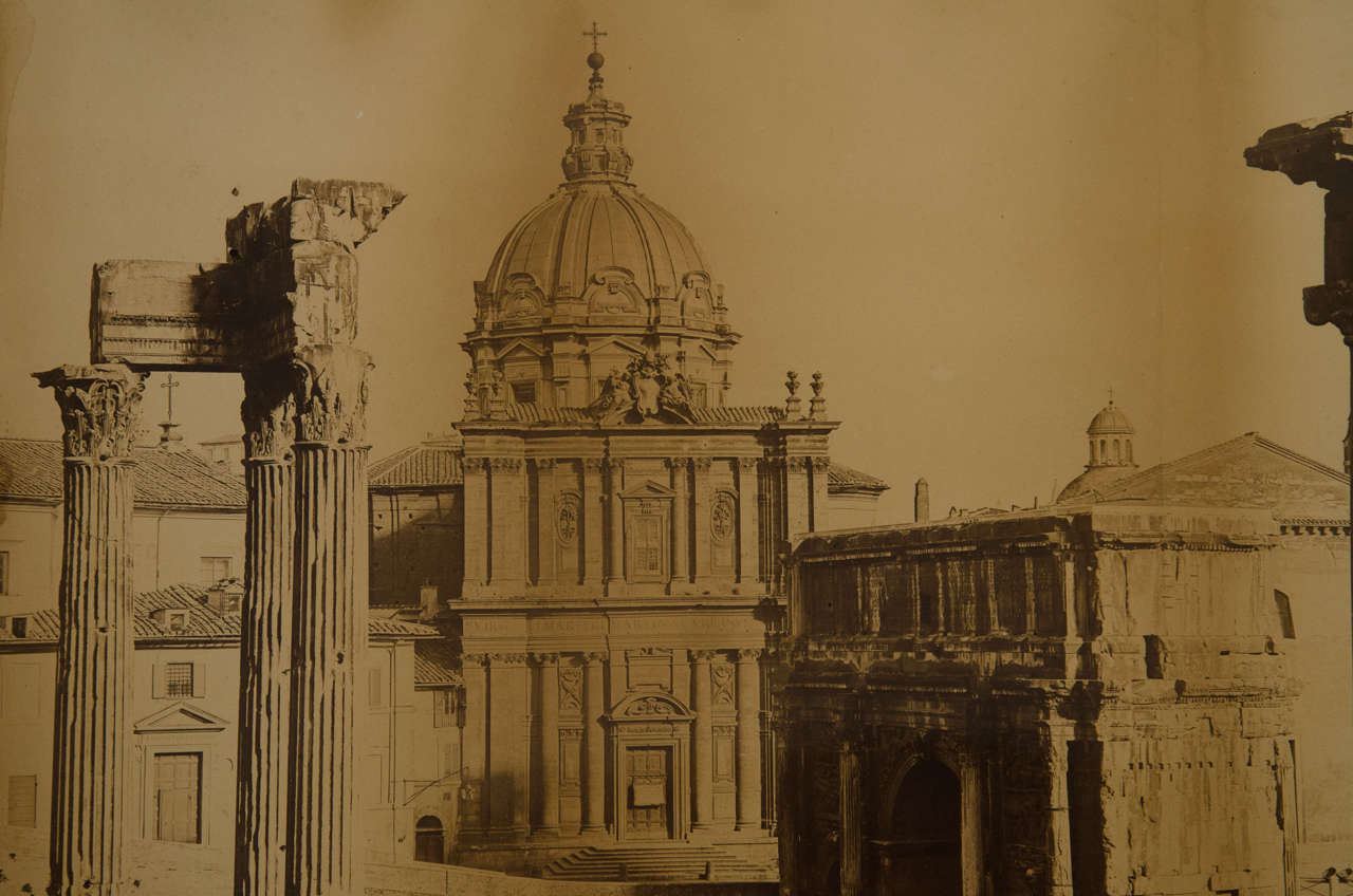Rare Large 19th Century Photographic View of the Forum, Rome In Good Condition In Long Island City, NY