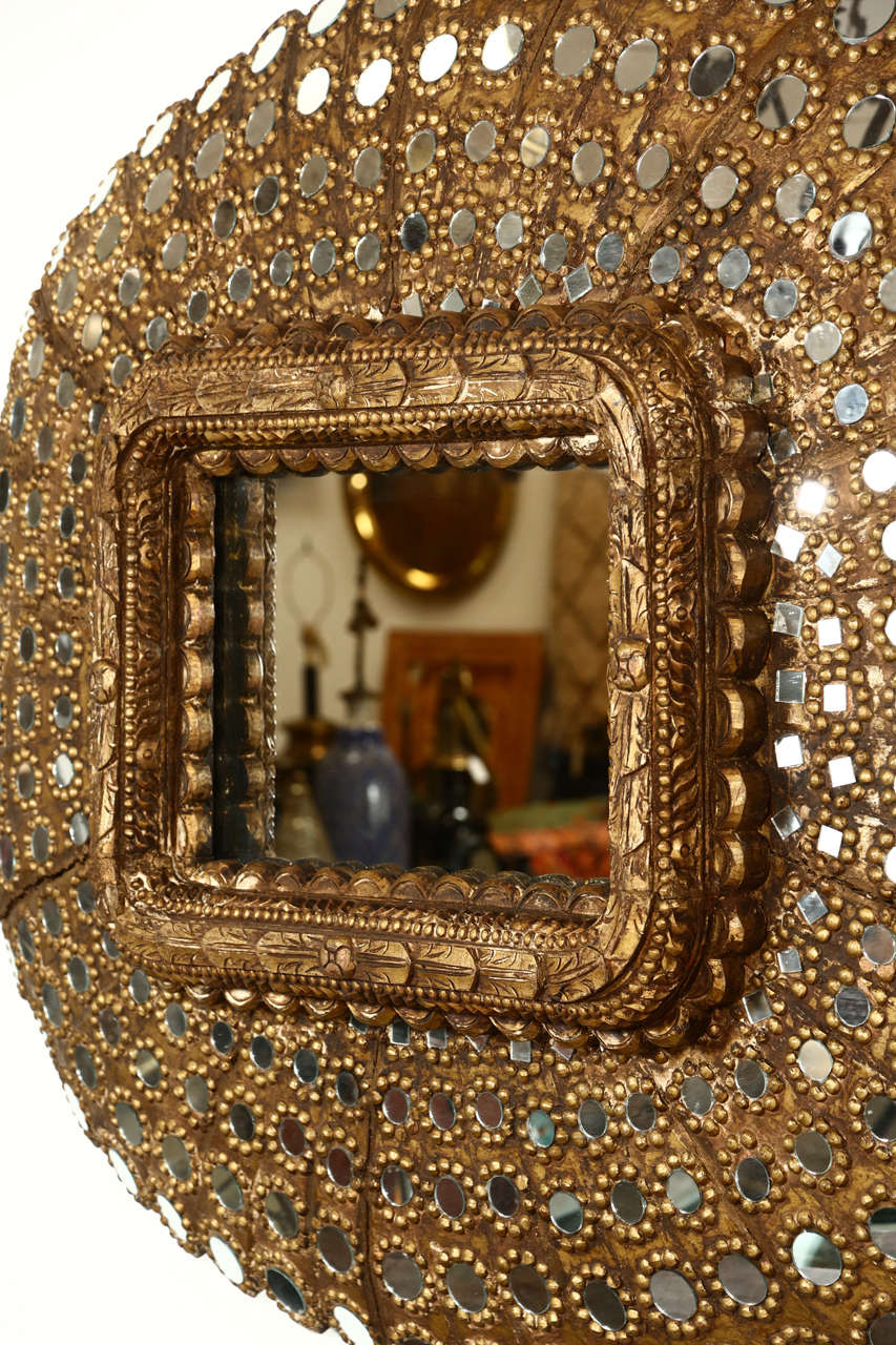 Moorish Gilt Wood Peacock Mirror