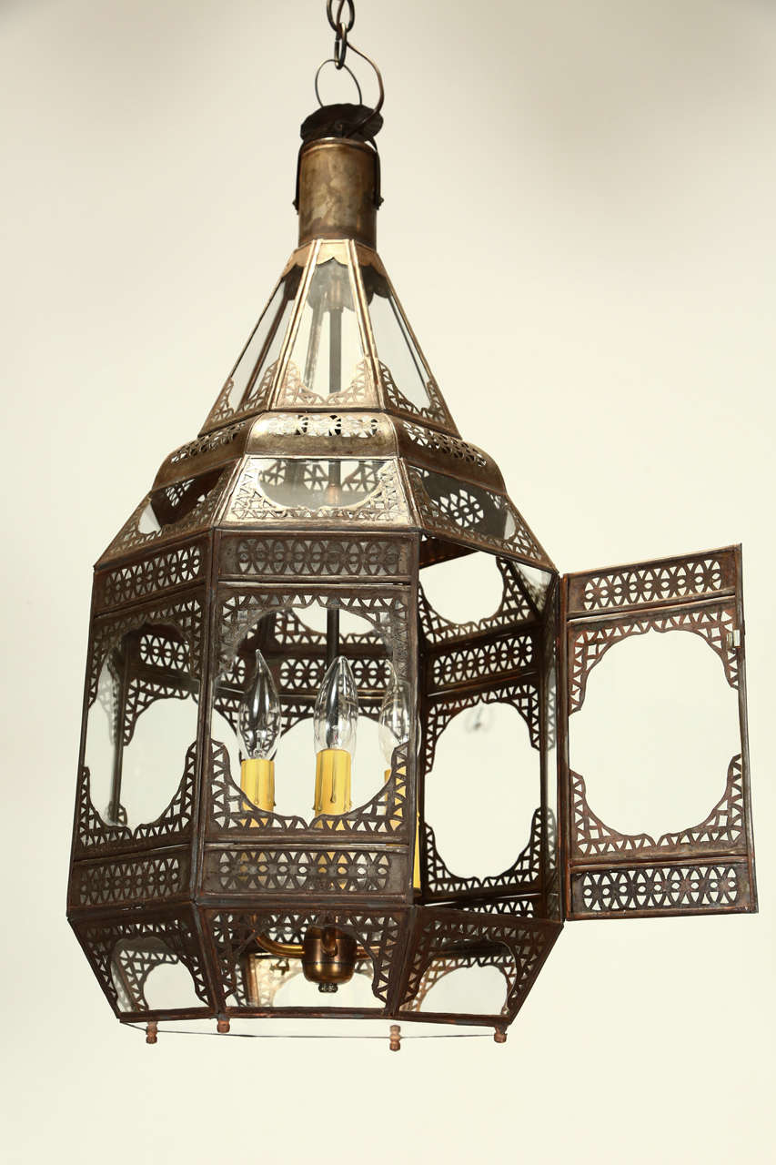 20th Century Moroccan Clear Glass Lantern