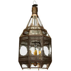 Vintage Moroccan Clear Glass Lantern