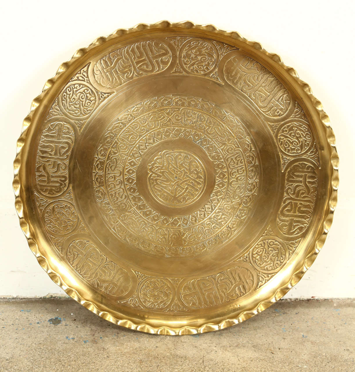Moorish Moroccan Brass Tray Side Table 2