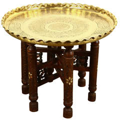 Moorish Brass Tray Side Table 10