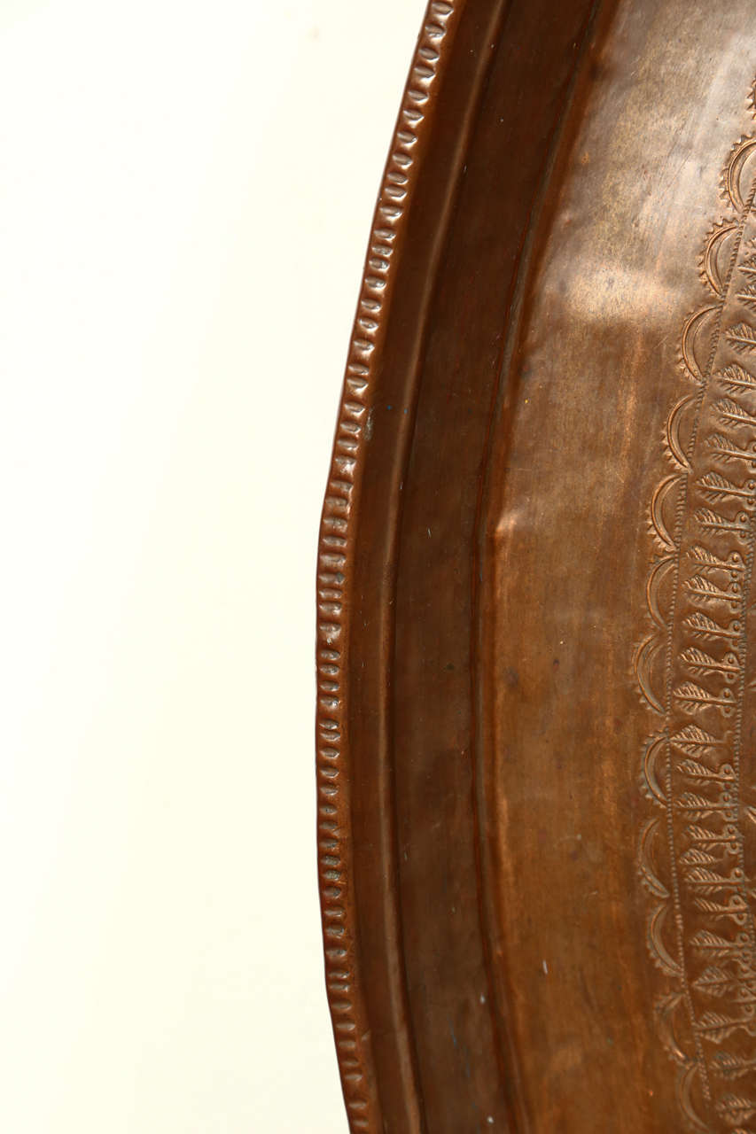 19th Century Turkish Bronze Round Tray