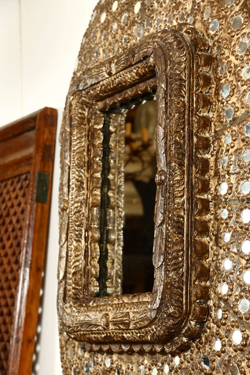 20th Century Gilt Wood Moorish Peacock Mirror