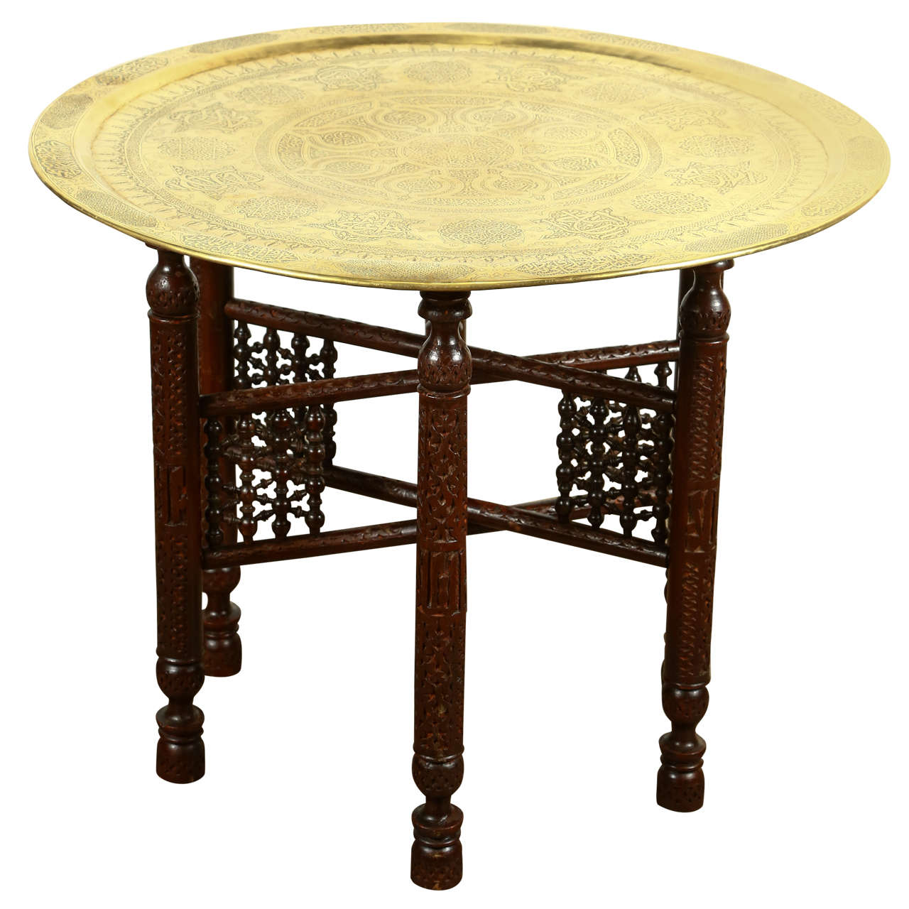 Antique Arabic Brass Tray Side Table at 1stDibs arabic table, arab