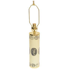 Italian Fornasetti Enameled Metal and Brass Cameo Table or Desk Lamp 5