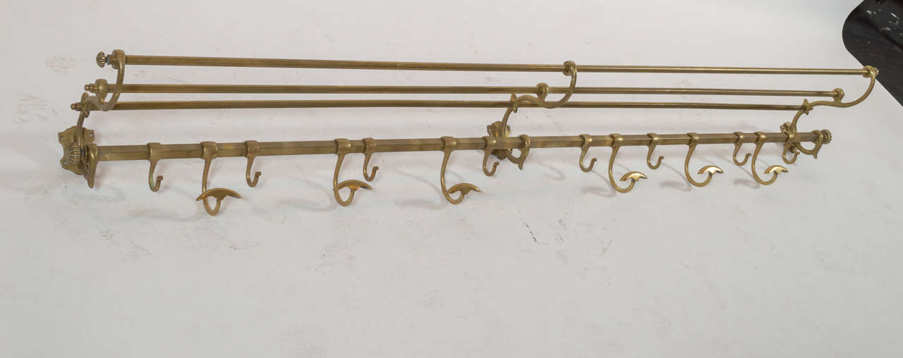 Large Brass Coat Rack In Good Condition In San Francisco, CA