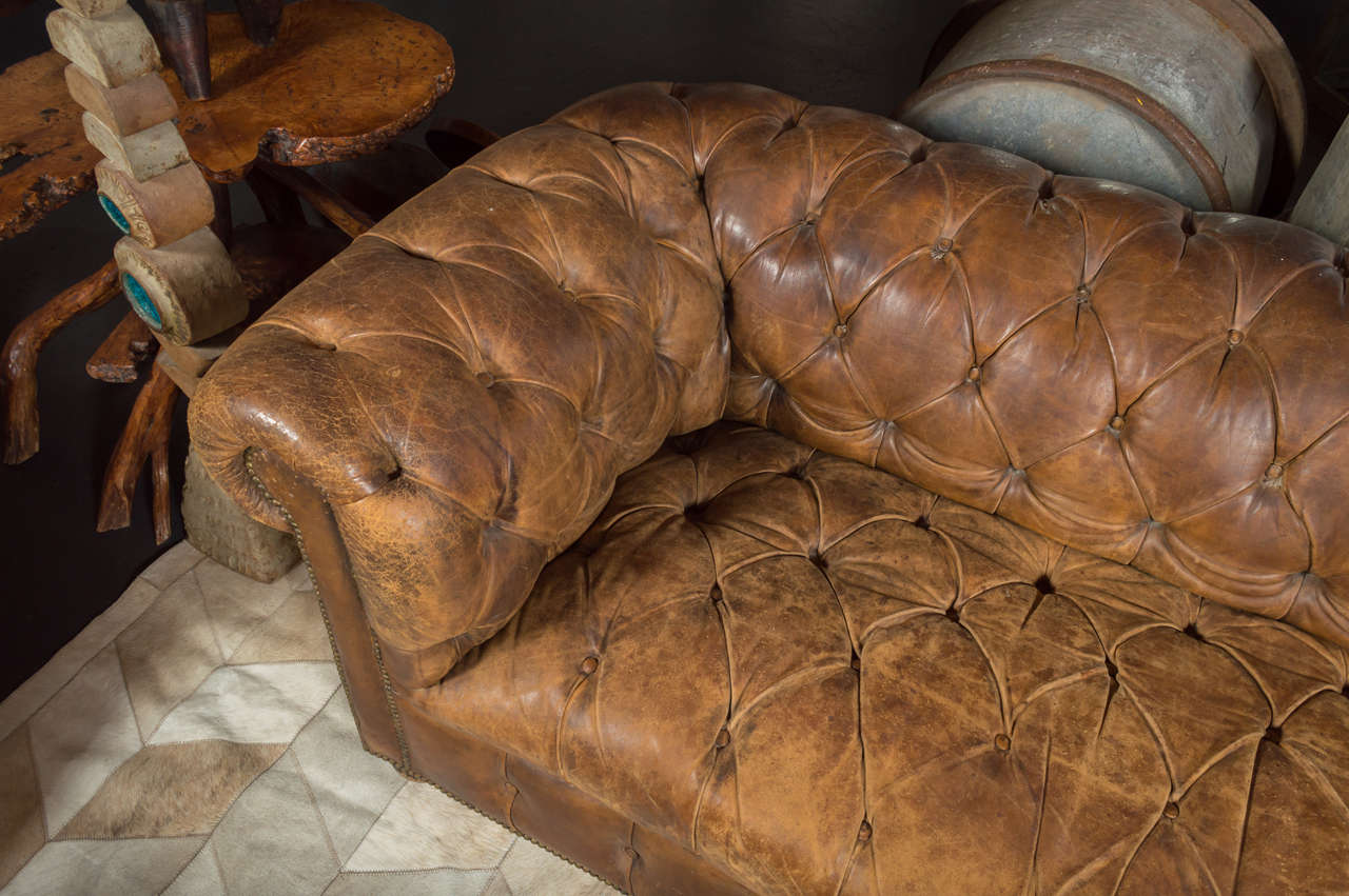 Leather French Chesterfield Sofa
