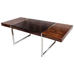 Desk, Large, Rosewood and Leather