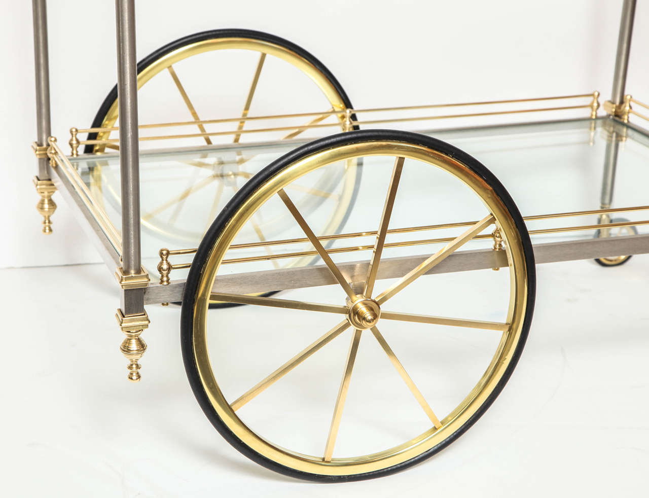 Brushed Brass and Chrome Bar Cart